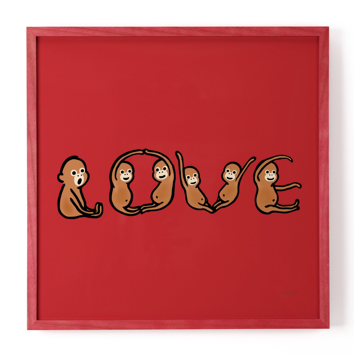 複製原画400角 "LOVE" 額付き/直筆サイン入り