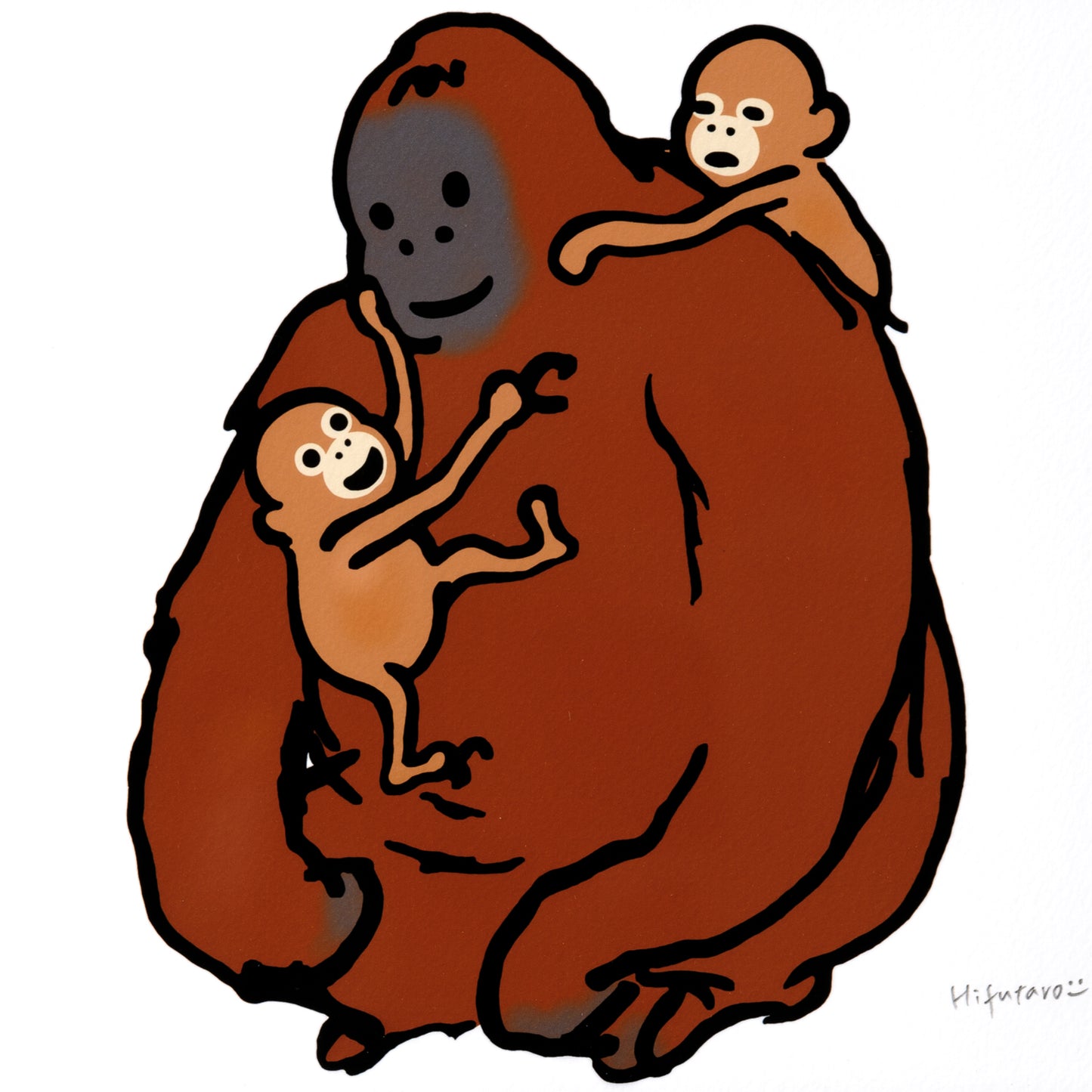 複製原画200角 "Super mom" 額付き/直筆サイン入り ※受注生産