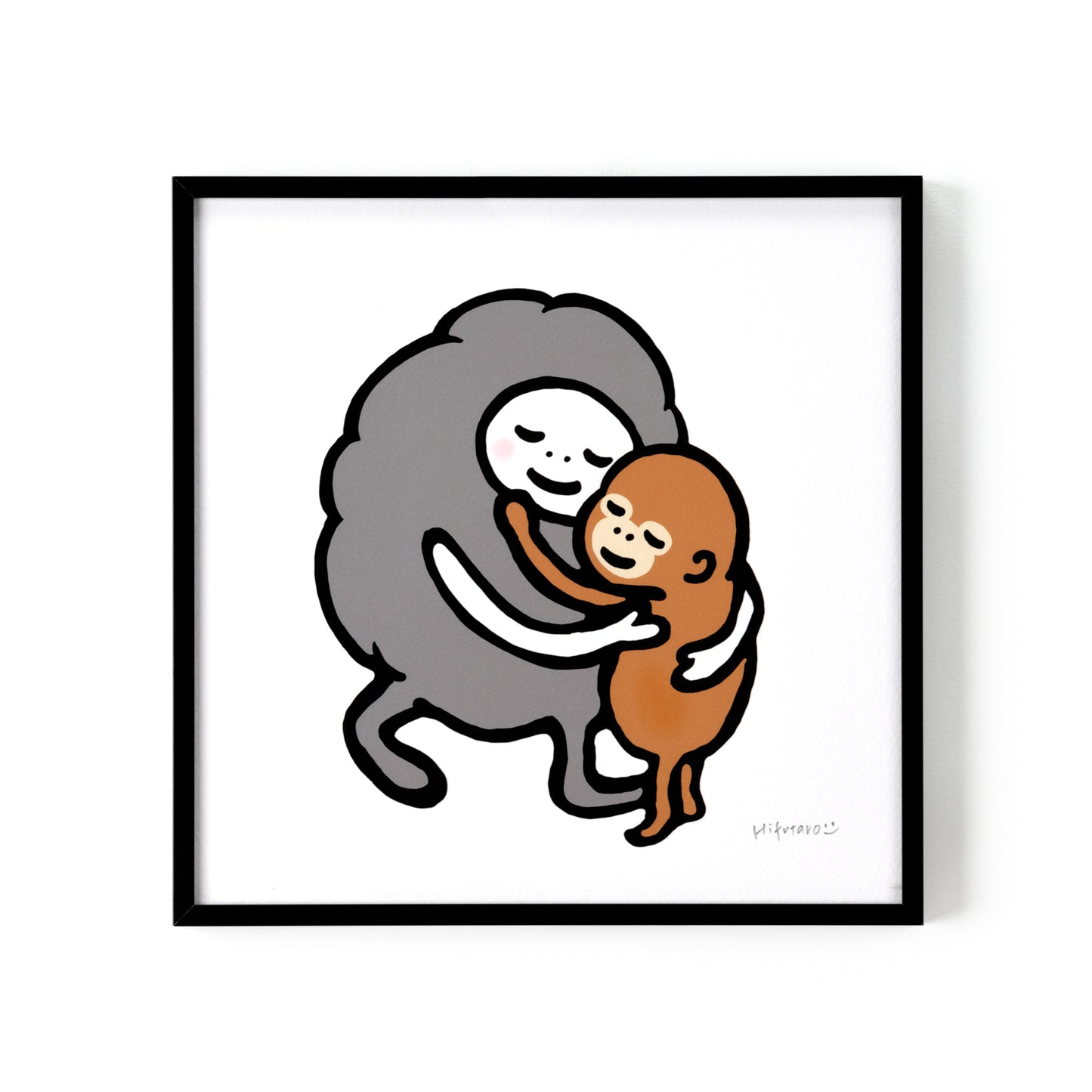 複製原画200角 "Hug" 額付き/直筆サイン入り ※受注生産