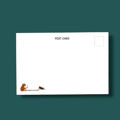 Postcard ”Orangutan family and Peanut"