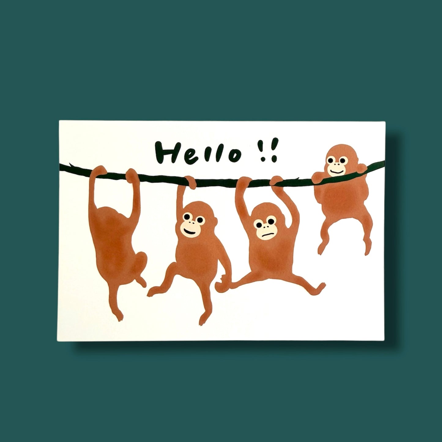 Postcard ”Swinging orangutan" 