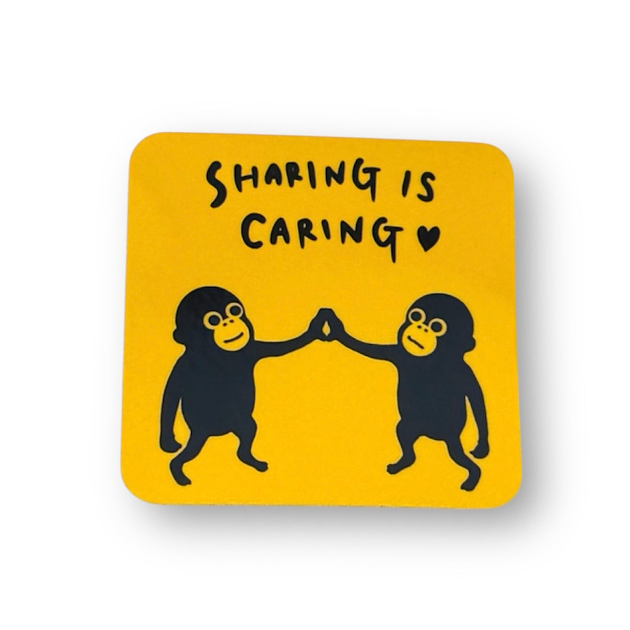 Square sticker "Sharing is caring"